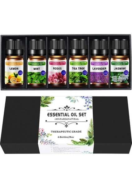 6 Adet Tarzı Aromaterapi Uçucu Yağ Kutusu 10 ml Lavanta Gül Bitki Masaj Esansiyel Yağı Aromaterapi Mum Yapımı Malzemeleri (Yurt Dışından) modelleri