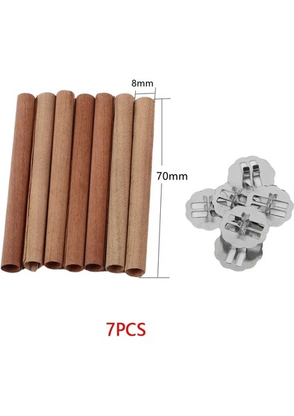 8X70MM Tarzı Ahşap Mum Fitilleri Mum Yapımı Fitilleri Doğal Dumansız Ahşap Mum Fitilleri Dıy Mum Yapımı Için Demir Standlı Mum Çekirdekleri (Yurt Dışından)
