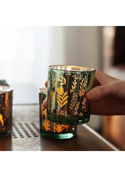 WS3897-T4 Tarzı Noel Elektroliz Mum Fincan Elk Gümüş Kar Tanesi Cam Mumluk Boş Cam Noel Ağacı Cam Süsler (Yurt Dışından) indirimleri