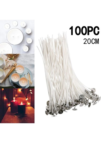 2.6CM-100 Adet Tarzı Mokeless Mum Fitilleri cm Önceden Mumlanmış Pamuk Çekirdek Fitilleri Metal Sürdürülebilir Sekmeler ile Dıy El Yapımı Mum Yapımı Araçları (Yurt Dışından) fiyatları