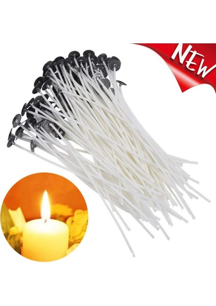 2.6CM-100 Adet Tarzı Mokeless Mum Fitilleri cm Önceden Mumlanmış Pamuk Çekirdek Fitilleri Metal Sürdürülebilir Sekmeler ile Dıy El Yapımı Mum Yapımı Araçları (Yurt Dışından) modelleri