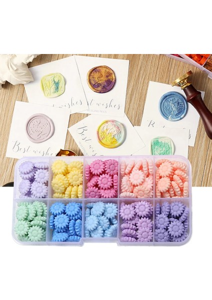 F Tarzı Ayçiçeği Ateş Boya Balmumu Parçacıkları Sevgililer Günü Sedefli Karışık Renkli Düğün Davetiyesi Zarf Dekoratif Damga Balmumu (Yurt Dışından) modelleri