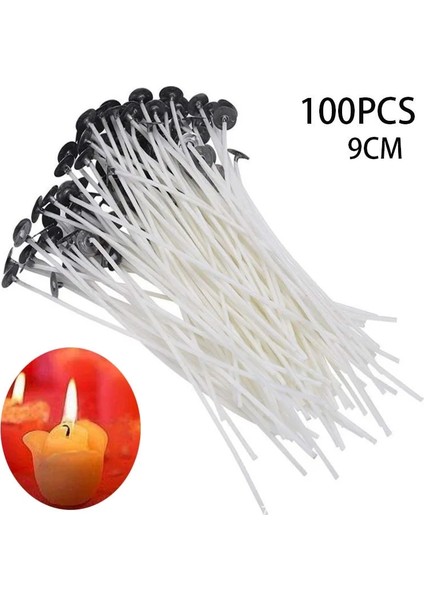 12CM-100 Adet Tarzı Mokeless Mum Fitilleri cm Önceden Mumlanmış Pamuk Çekirdek Fitilleri Metal Sürdürülebilir Sekmeler ile Dıy El Yapımı Mum Yapımı Araçları (Yurt Dışından) fırsatları