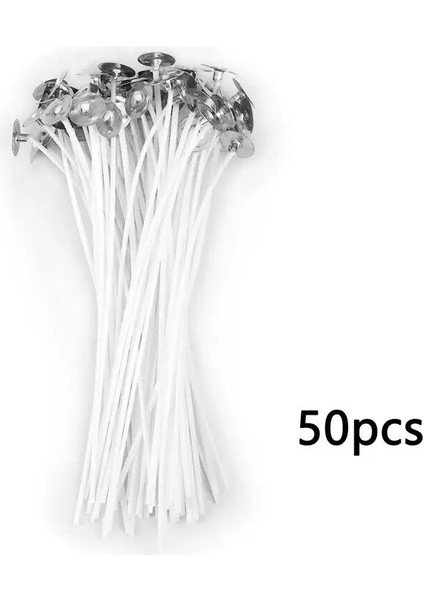 50 ADET-14CM-A Tarzı Mum Fitilleri cm Dumansız Balmumu Saf Pamuk Çekirdek Dıy Mum Yapımı Ön Mumlu Fitiller Parti Festivali Malzemeleri Dekorasyon (Yurt Dışından)