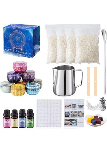 No.4 Stili Dıy Mum Yapımı Kiti Soya Fasulyesi Balmumu Mum Yapımı Malzemeleri Aromaterapi Mum Yapımı Seti Balmumu El Sanatları El Yapımı Mum Yapımı (Yurt Dışından) fiyatları