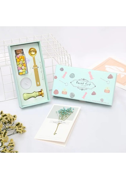 K Tarzı Avrupa Retro Yangın Boya Mühür Mumu Seti Öğrenci Yaratıcı Hediye Zarf Mühür Macaron El Hesabı Kişilik Mühür Mum Diy (Yurt Dışından)