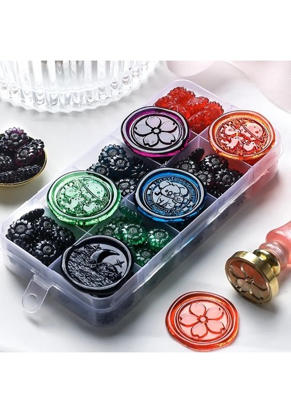 TAIXIANHUANG-100 Adet Tarzı Çanta Ayçiçeği Emaye Balmumu Parçacıkları Saydam Renk Dıy Davetiye Zarf Mühür Tam Set Balmumu Yapımı Malzemeleri (Yurt Dışından) fiyatları