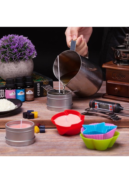 600 ml Tarzı 1 Takım Mum Yapımı Kiti Dökme Pot Fitilleri Etiket Dıy Mum Sabitleyici Zanaat Araçları Dıy El Yapımı Mum Seti Pamuk Çekirdek Tutucu (Yurt Dışından) fırsatları
