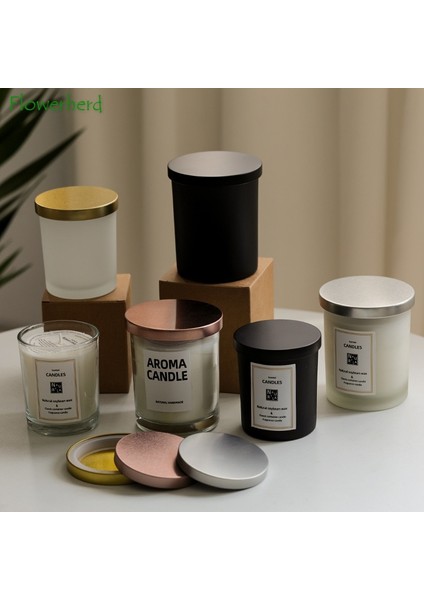 A1 Stili Aromaterapi Mum Bardağı Boş Cam Yüksek Sıcaklık Metal Kapak Mum Etiket Hediye Kutusu Mum Dıy Malzeme Mum Konteyner (Yurt Dışından) fiyatları