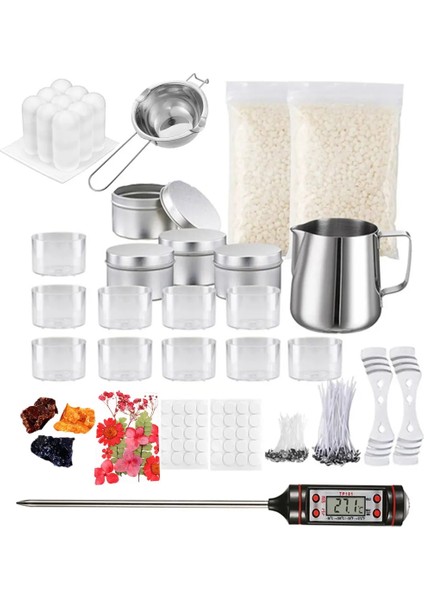 H Tarzı Dıy Mum Kalıp Kurutulmuş Çiçek Mum Yapımı Malzemeleri El Yapımı Aromaterapi Mum Yapımı Kiti Pigment Soya Balmumu Çekirdek Kavanoz Aracı Set (Yurt Dışından) indirimleri