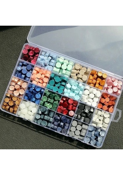 24 Renkli Seri Stili 24 Renk Mühür Mumu Retro Kutulu Temizle Pullar Balmumu Fasulye Mühür Cila Balmumu Seti Düğün Mühür Mumu Antik Damga Araçları (Yurt Dışından) indirimleri