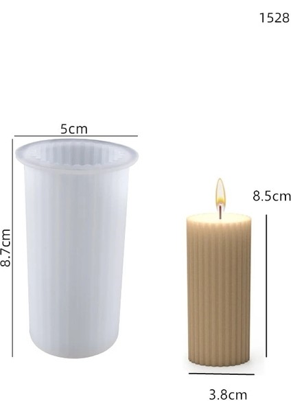 W0504-1 Tarzı Çizgili Sütun Mum Kalıp Geometrik Sütun El Yapımı Koku Balmumu Mum Ev Dekor Için Silikon Kalıp Alçı Süs Kalıp (Yurt Dışından)