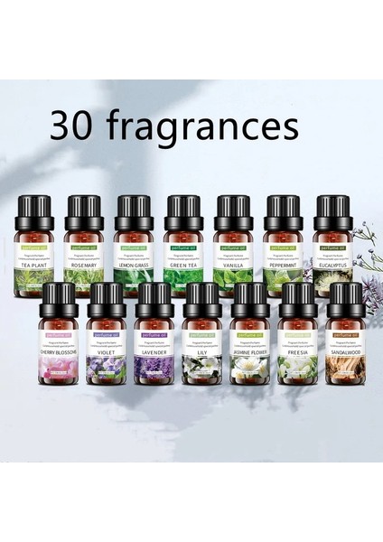 Lavanta Tarzı 10ML Saf Doğal Bitki Difüzör Uçucu Yağlar Brülör Aromalı Uçucu Yağ Okaliptüs Vanilya Nane Lavanta Gül Çay Ağacı Yağı (Yurt Dışından)