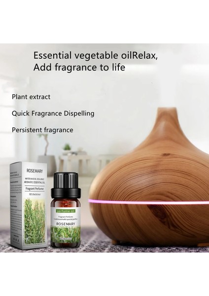Lavanta Tarzı 10ML Saf Doğal Bitki Difüzör Uçucu Yağlar Brülör Aromalı Uçucu Yağ Okaliptüs Vanilya Nane Lavanta Gül Çay Ağacı Yağı (Yurt Dışından)
