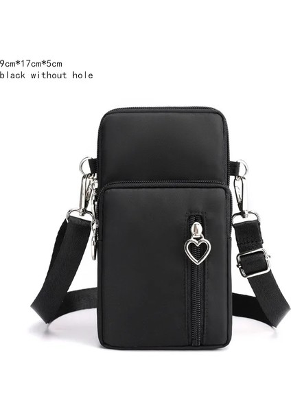 Siyah Stil Kadın Moda Omuz Çantası Oxford Su Geçirmez Çanta Bilek Kılıfı Cüzdan Spor Müzik Cep Telefonu Çantası Kızlar Için Crossbody Çanta (Yurt Dışından)