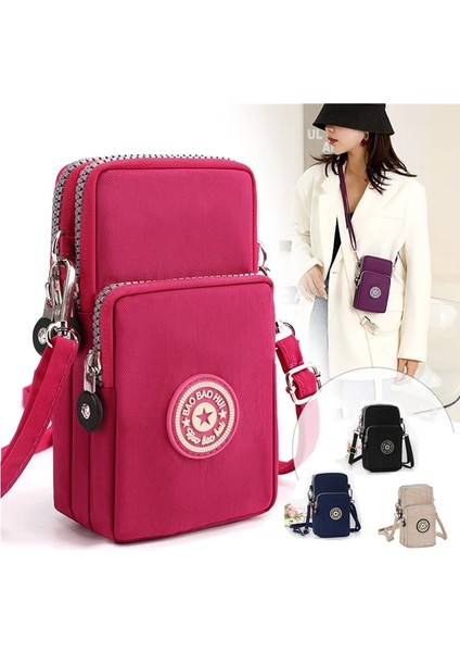 Siyah Stil Kadın Moda Omuz Çantası Oxford Su Geçirmez Çanta Bilek Kılıfı Cüzdan Spor Müzik Cep Telefonu Çantası Kızlar Için Crossbody Çanta (Yurt Dışından)