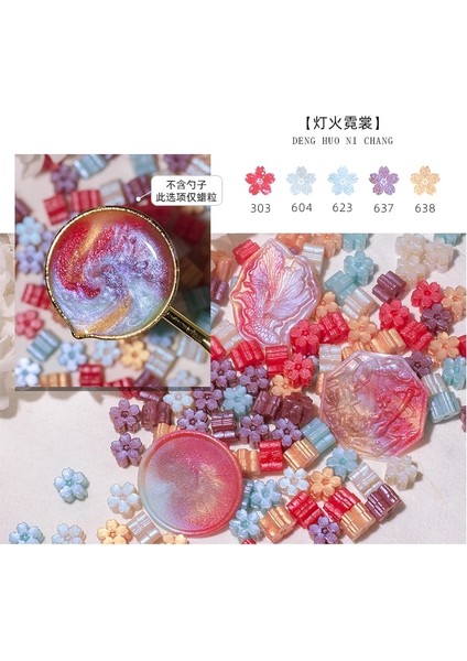 NO.2026 Tarzı Karışık Renk Glitter Sakura Mühür Mumu Damga Boncuk Dıy Hediye Zarf Düğün Davetiyesi Antik Mühür Balmumu Damga Yapma Araçları (Yurt Dışından)