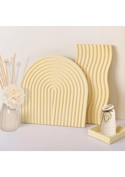 Dalga Stili Kemerli Dalga Şekli Tepsi Alçı Silikon Kalıp Dıy Arka Plan Plaka Coaster Beton Alçı Kalıp El Yapımı Depolama Tepsisi Kalıpları Sanat (Yurt Dışından) indirimleri