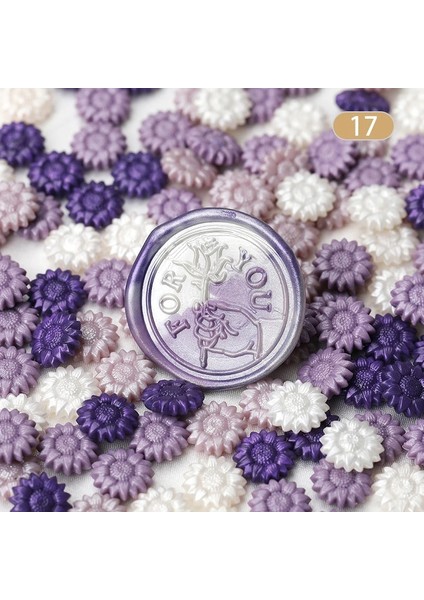 No.17 Tarzı Unflower Glitter Inci Sızdırmazlık Balmumu Boncuk Scrapbooking Sızdırmazlık Damga Zarf Düğün Davetiyesi El Yapımı Diy Doğum Günü Hediyesi (Yurt Dışından)
