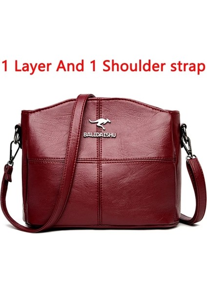 1 Kat Bordo Tarzı Yüksek Li Yumuşak Pu Deri Omuz Crossbody Çanta Wome Için Yeni Lüks Çanta Kadın Çanta Tasarımcısı Messenger Çanta Kesesi (Yurt Dışından)