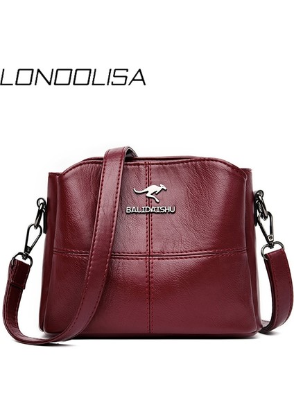 1 Kat Bordo Tarzı Yüksek Li Yumuşak Pu Deri Omuz Crossbody Çanta Wome Için Yeni Lüks Çanta Kadın Çanta Tasarımcısı Messenger Çanta Kesesi (Yurt Dışından)