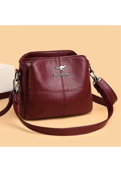 1 Kat Bordo Tarzı Yüksek Li Yumuşak Pu Deri Omuz Crossbody Çanta Wome Için Yeni Lüks Çanta Kadın Çanta Tasarımcısı Messenger Çanta Kesesi (Yurt Dışından)