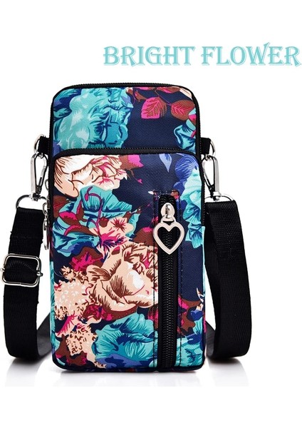 Parlak Çiçek Stili Yeni Kadın Su Geçirmez Çanta Omuz Askısı Messenger Göğüs Çanta Cüzdan Çok Işlevli Cep Telefonu Çantası Sikke Çanta Kadınlar Için Çantalar (Yurt Dışından)