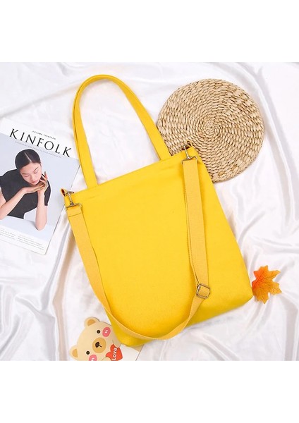 Bai Se Tarzı Kadın Omuz Baganvas Fermuarlı Bez Çantalar Kız Moda Rahat Alışveriş Çantaları Karikatür Anime Baskı Crossbody Çanta (Yurt Dışından) fırsatları