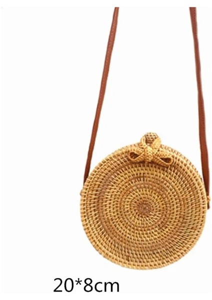No.3 Tarzı Gusure Vintage El Yapımı Crossbody Kadın Çantası Yuvarlak Plaj Daire Kamış Örgü Çanta Küçük Omuz Çantaları Bohem Çanta Seyahat Stilleri (Yurt Dışından)
