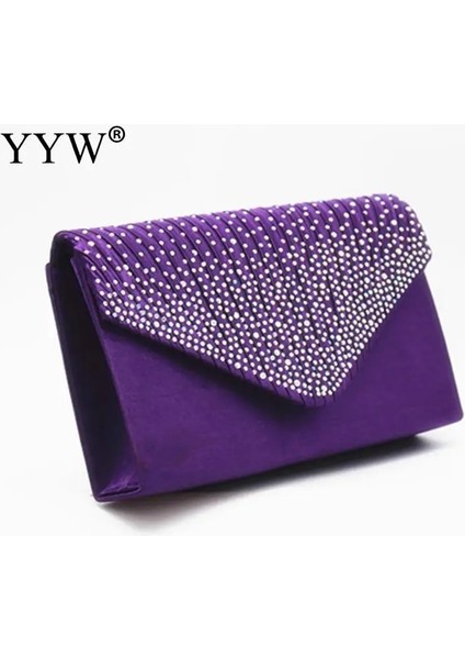 Mor Tarzı Mor Kadın Düğün Debriyaj Lüks Çanta Kadın Çanta Tasarlanmış Debriyaj Kadın Sarı Yaz Manşonlar Kadın Akşam Balo Çanta (Yurt Dışından)