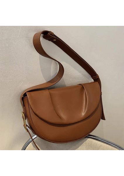 Bej Tarzı G28CM Y16CM THK6CM Yeni Tasarımcı Kadın Çanta Yumuşak Deri Omuz Çantaları Kadın Vintage Çanta Kızlar Için Düz Renk Crossbody Çanta Moda Hobos Sac (Yurt Dışından)