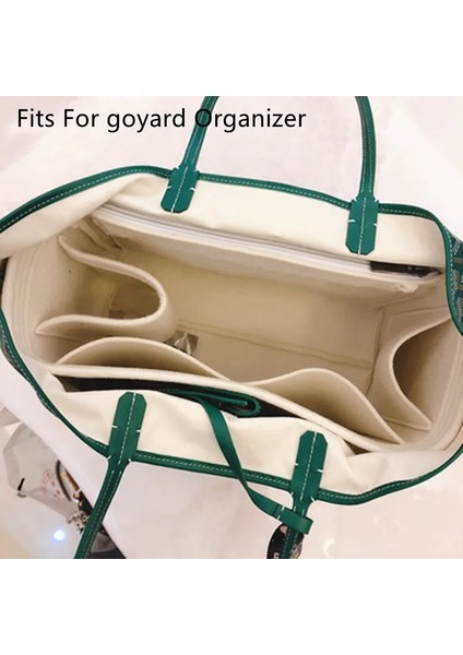 No.7 Tarzı Goyard Orta 35CM Mini Köpek Dişleri Tote Keçe Bezi Için Uyar Çanta Organizatör Makyaj Çanta Organizatör Seyahat Iç Kozmetik Anne Çantaları (Yurt Dışından)