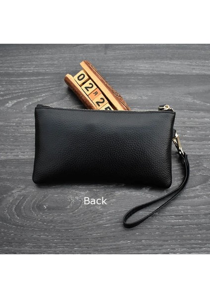 Mavi Stil Moda Basit Çanta Hakiki Deri Debriyaj Kadınlar Için Fermuar Büyük Kapasiteli Bileklik Çanta Kadın Bozuk Para Cüzdanı Telefon Çantaları Bayan Cüzdanları (Yurt Dışından)