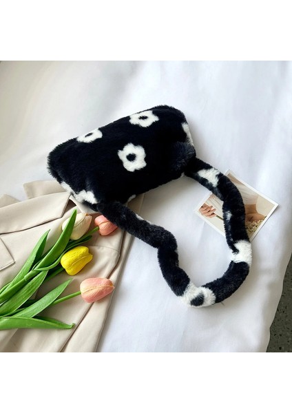 No.7 Tarzı 2021 Ins Moda Kadın Inek Baskı Kalıp Çanta Kadın Kış Peluş Koltukaltı Çanta Leopar Zebra Desen Kabarık Bez Çantalar (Yurt Dışından)