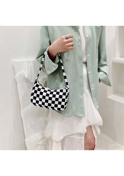 Fildişi Tarzı Küçük Alışverişçi Kadın Çanta Trendi Eap Li Kadın Çanta Retro Leopar Ekose Baskı Tote Naylon Omuz Koltukaltı Çantaları (Yurt Dışından) fiyatları