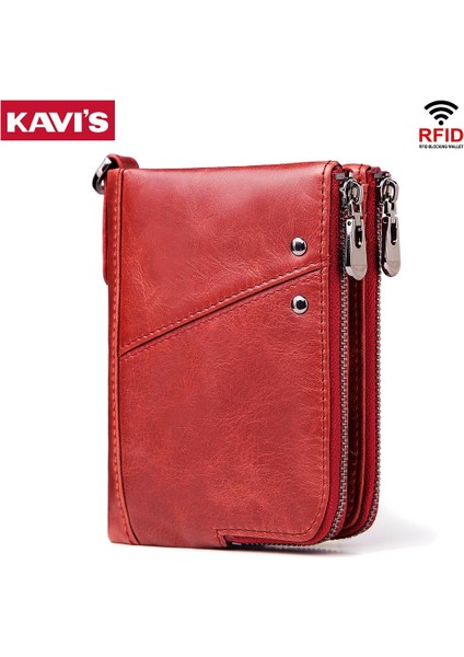 Kahverengi M Kutusu Stili Kavıs Hakiki Deri Kadın Cüzdanı Kadın Kırmızı Rfid Bozuk Para Cüzdanı Küçük Cüzdan Portomonee Portfolyo Para Çantası Bayan Mini Kart Sahibinin (Yurt Dışından) fiyatları