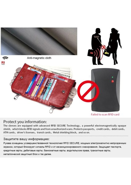Kahverengi M Kutusu Stili Kavıs Hakiki Deri Kadın Cüzdanı Kadın Kırmızı Rfid Bozuk Para Cüzdanı Küçük Cüzdan Portomonee Portfolyo Para Çantası Bayan Mini Kart Sahibinin (Yurt Dışından) indirimleri