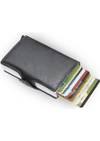 Gri Tarzı Dıenqı En Li Cüzdan Erkek Para Çantası Mini Çanta Erkek Alüminyum Rfid Kart Sahibinin Cüzdanı Küçük Akıllı Cüzdan Ince Vale Cüzdan (Yurt Dışından)