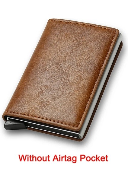Kahverengi Bir Stil Rfid Kart Sahibinin Erkek Cüzdanı Para Çantası Erkek Siyah Kısa Çanta Alışveriş Merkezi Deri Ince Cüzdan Airtag Hava Etiketi Için Mini Cüzdan (Yurt Dışından)