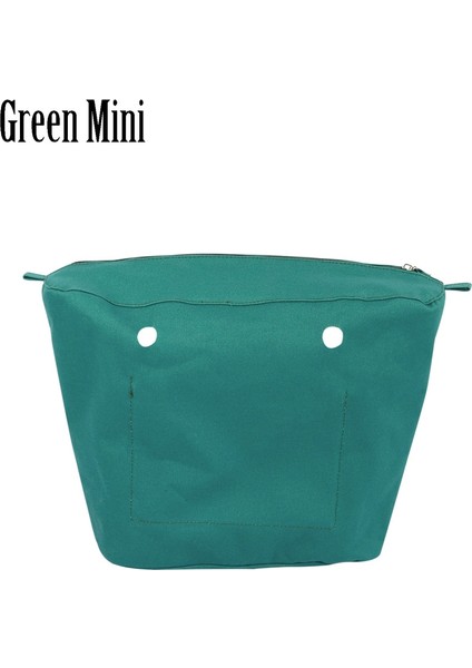 Green Mini Style Tanqu New Waterproof Inner Bag Organizer Insert Zipper Pocket For Classic Mini Obag Canvas Material For O Bag (Yurt Dışından)