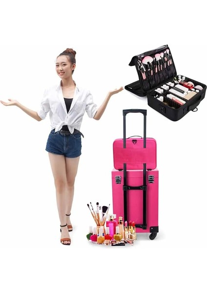 Red Mini Style Li Profesyonel Makyaj Çantası Kadın Güzellik Tırnak Kutusu Kozmetik Çantası Seyahat Büyük Kapasiteli Saklama Çantası Makyaj Için Bavullar (Yurt Dışından) fiyatları
