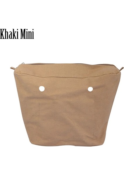 Khaki Mini Style Tanqu Mini Obag Için Yeni Iç Astar Fermuarlı Cebi O Çanta Için Iç Su Geçirmez Kaplamalı Tuval Ekleme (Yurt Dışından)