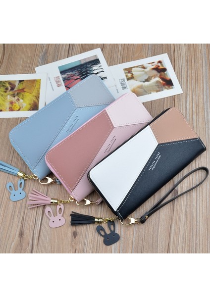 Pembe Tarzı Geometrik Lüks Deri Cüzdan Kadın Uzun Fermuar Bozuk Para Cüzdanları Püskül Tasarım Debriyaj Cüzdan Kadın Para Kredi Kartı Tutacağı (Yurt Dışından) fiyatları