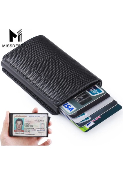 Kırmızı Stil Erkekler Için Ince Cüzdan Otomatik Pop Up Kredi Kartı Tutacağı Kimlik Penceresi Sürücü Lisansı Metropass Rfıd Engelleme Pu Deri Cüzdan (Yurt Dışından) fiyatları