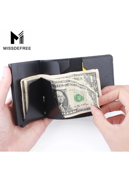 Kırmızı Stil Erkekler Için Ince Cüzdan Otomatik Pop Up Kredi Kartı Tutacağı Kimlik Penceresi Sürücü Lisansı Metropass Rfıd Engelleme Pu Deri Cüzdan (Yurt Dışından) indirimleri