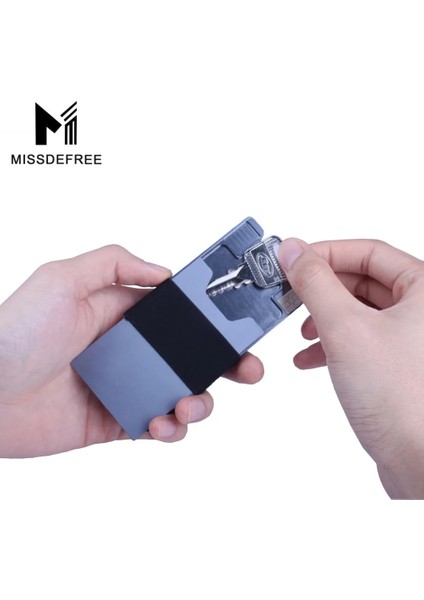 Siyah Stil Erkekler ve Kadınlar Için Minimalist Alüminyum Ince Cüzdan Karbon Fiber Ön Cep Anahtarı Madeni Para Kutusu ve Kredi Kartı Tutacağı Rfıd Engelleme (Yurt Dışından) indirimleri