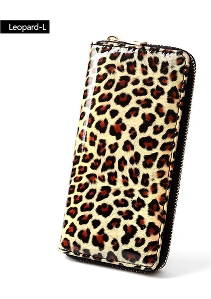 A7049LEOPAR-L Stili ~~ Büyük Indirim ~~holografik Deri Cüzdan Lazer Organizatör Bayan Cüzdan Kadın Çanta Uzun Çantalar Kız Çanta Kart Kimlik Sahipleri (Yurt Dışından)