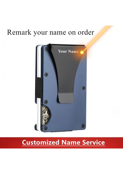 Mavi 1 Özelleştirilmiş Stil Semorıd Yeni Özelleştirilmiş Ince Kredi Kartı Tutacağı Alüminyum Kimlik Kartı Sahibi Erkek Cüzdanı Rfıd Hırsızlığa Karşı Koruma Mıni Cüzdan (Yurt Dışından)