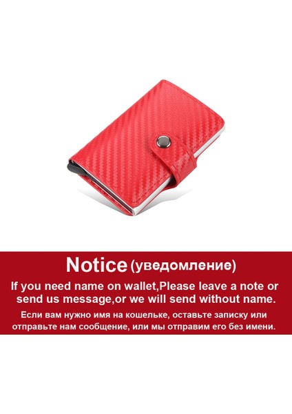 4-Kırmızı Stil Ard Tutucu Cüzdan Rfid Unisex Karbon Fiber Siyah Sihirli Üç Katlı Deri Ince Mini Kadın Cüzdan Erkekler Küçük Para Çantası Çantalar (Yurt Dışından)