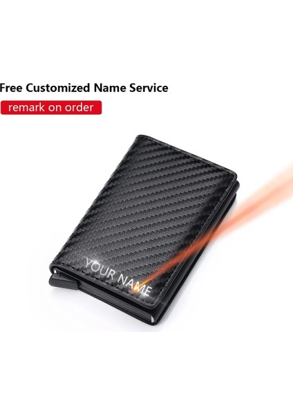 4-Kırmızı Stil Ard Tutucu Cüzdan Rfid Unisex Karbon Fiber Siyah Sihirli Üç Katlı Deri Ince Mini Kadın Cüzdan Erkekler Küçük Para Çantası Çantalar (Yurt Dışından) modelleri